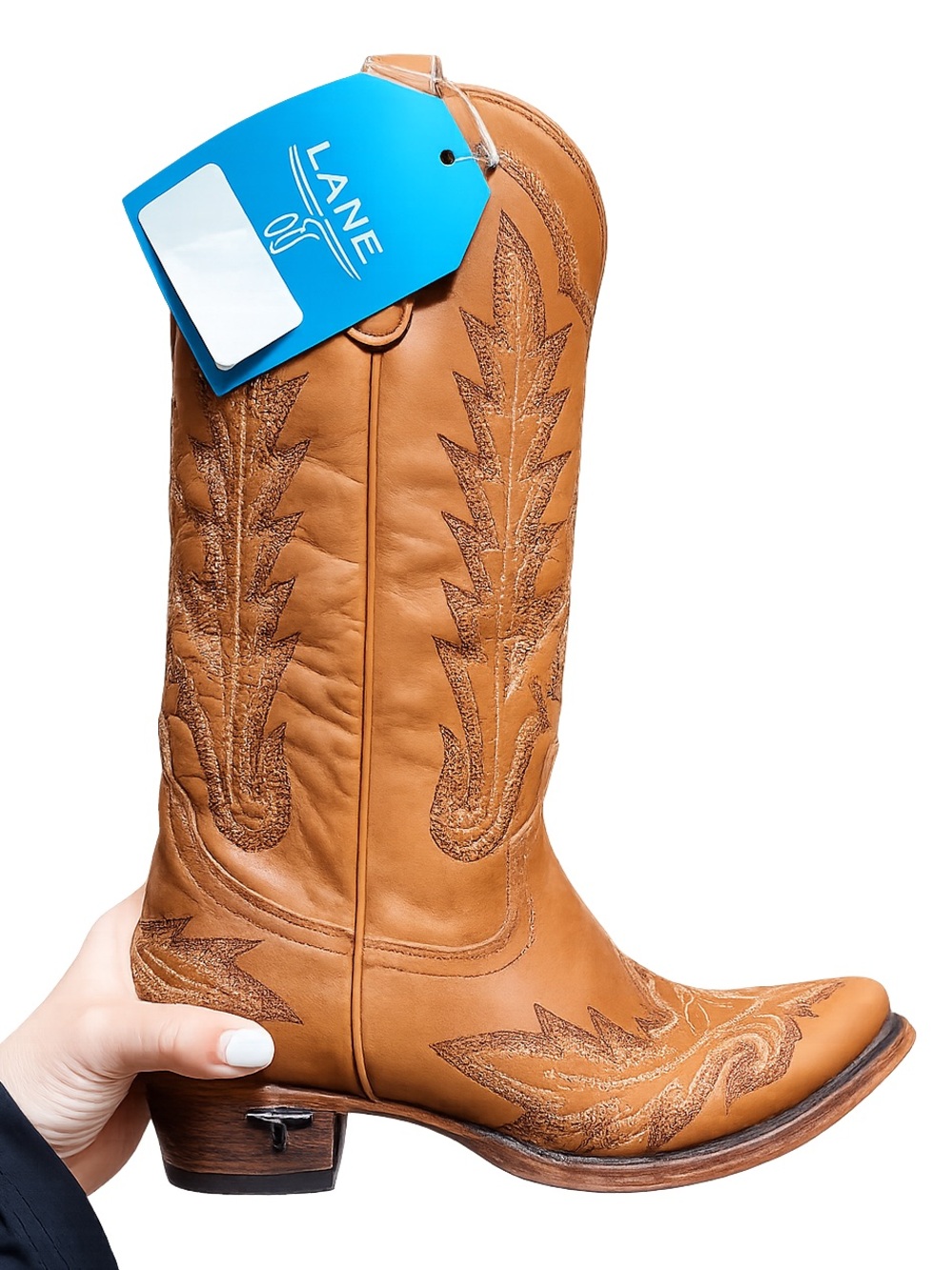 LANE Burnt Caramel Leather Western Boots BNWT - Picture 2 of 12